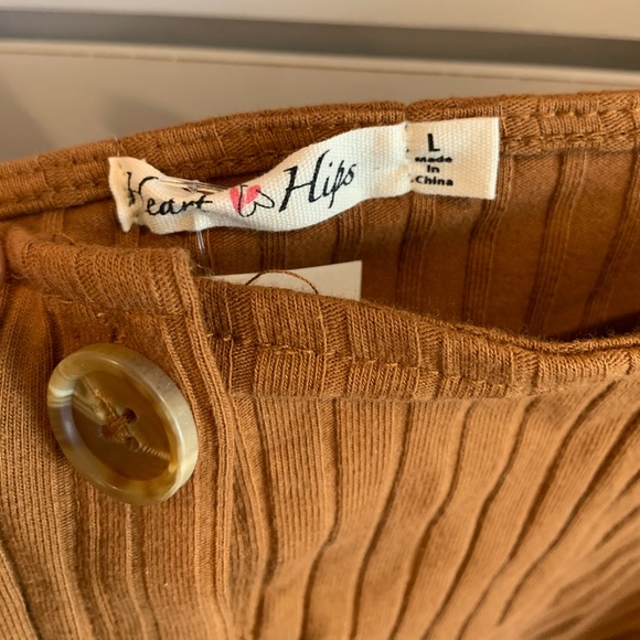 Brown ribbed long sleeve top - Picture 6 of 11